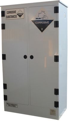 acheter Solvant de laboratoire en plastique à double porte Petite armoire corrosive Acide polypropylénique blanc fabrication en ligne