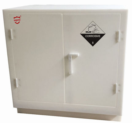 acheter Solvant de laboratoire en plastique à double porte Petite armoire corrosive Acide polypropylénique blanc fabrication en ligne